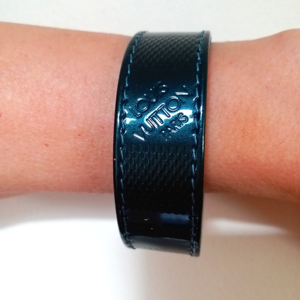 Louis Vuitton Patent Leather Dark Teal Bracelet